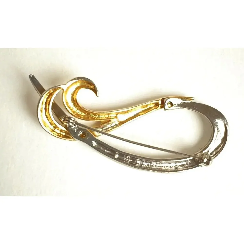 Modern Swirl Brooch Pin Costume Jewelry Gold Metal Lapel Pin Unisex Career 3